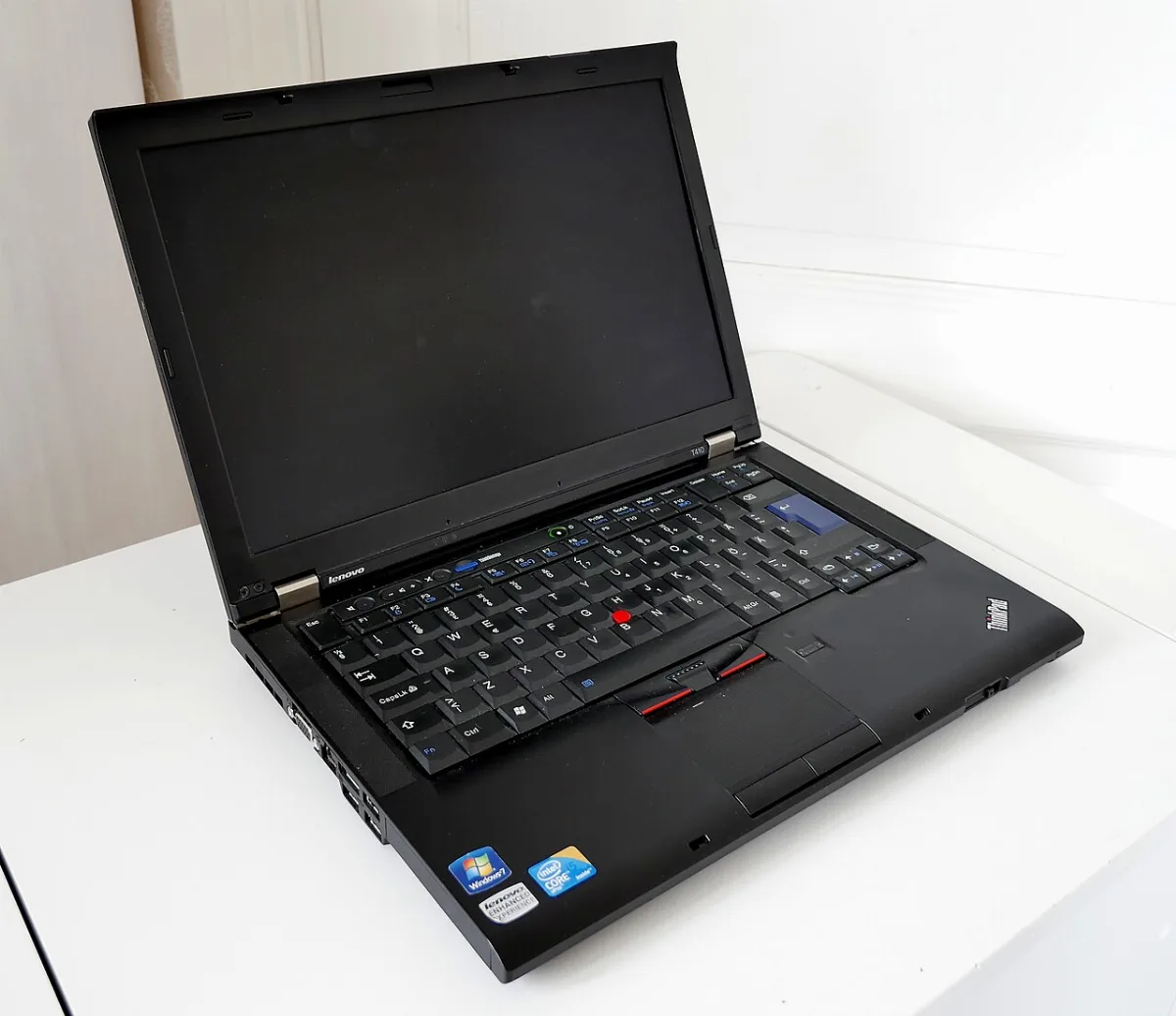 A laptop on a desk