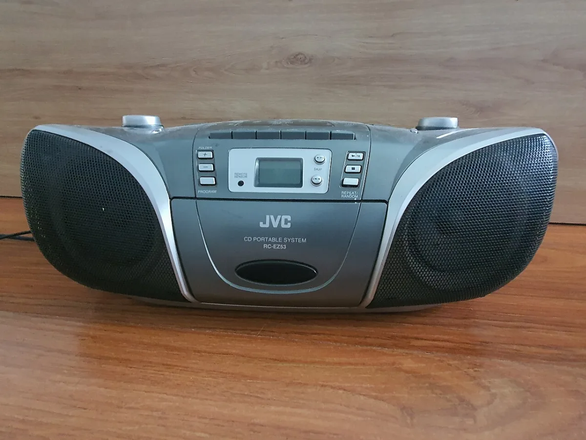 A boombox with a CD player and cassette deck