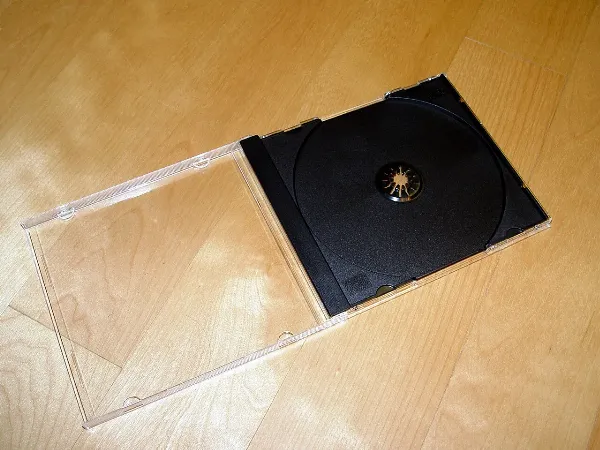 An empty CD jewel case