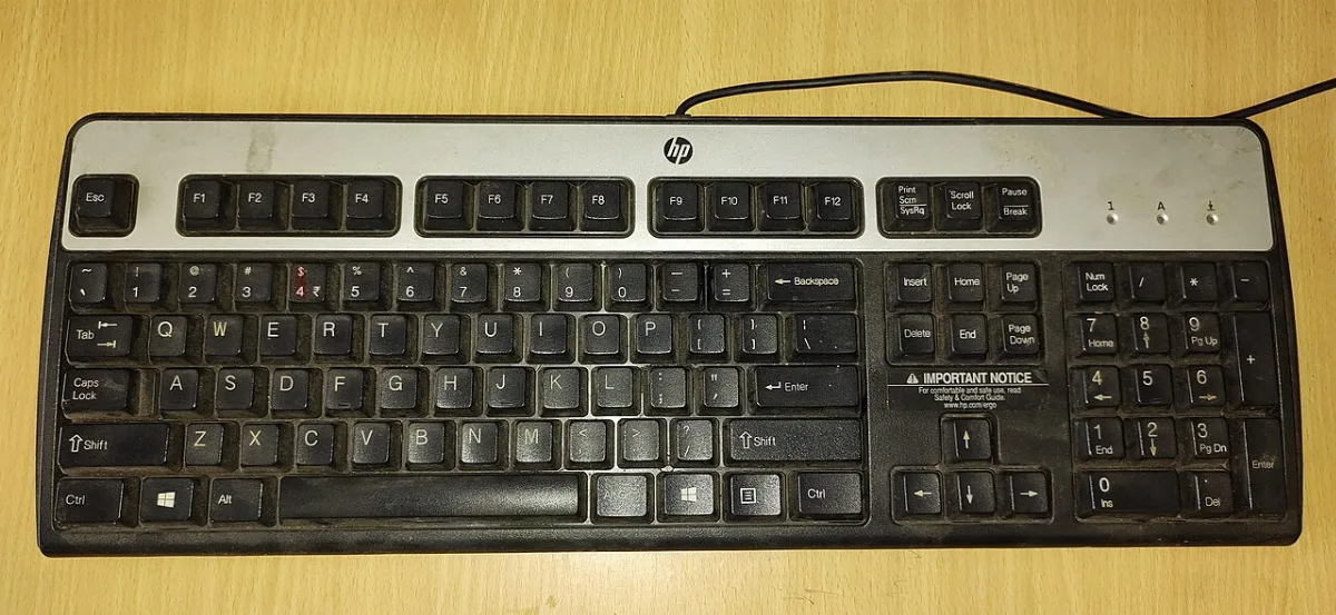 A computer keyboard seen up close