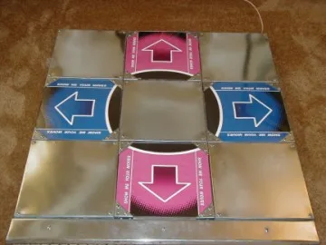 A homemade metal DDR dance pad