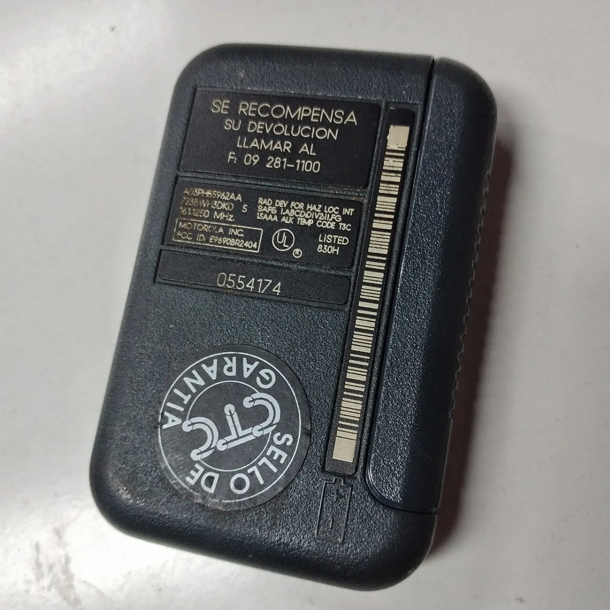 A Motorola pager with a small display