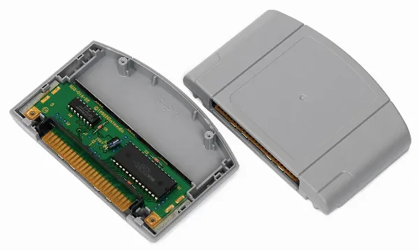 A Nintendo 64 game cartridge