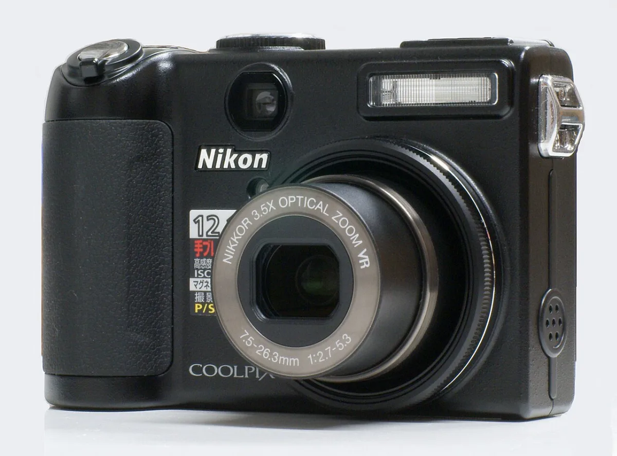 A Nikon Coolpix compact digital camera