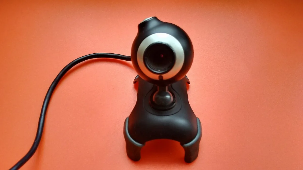 A small USB webcam for a desktop computer